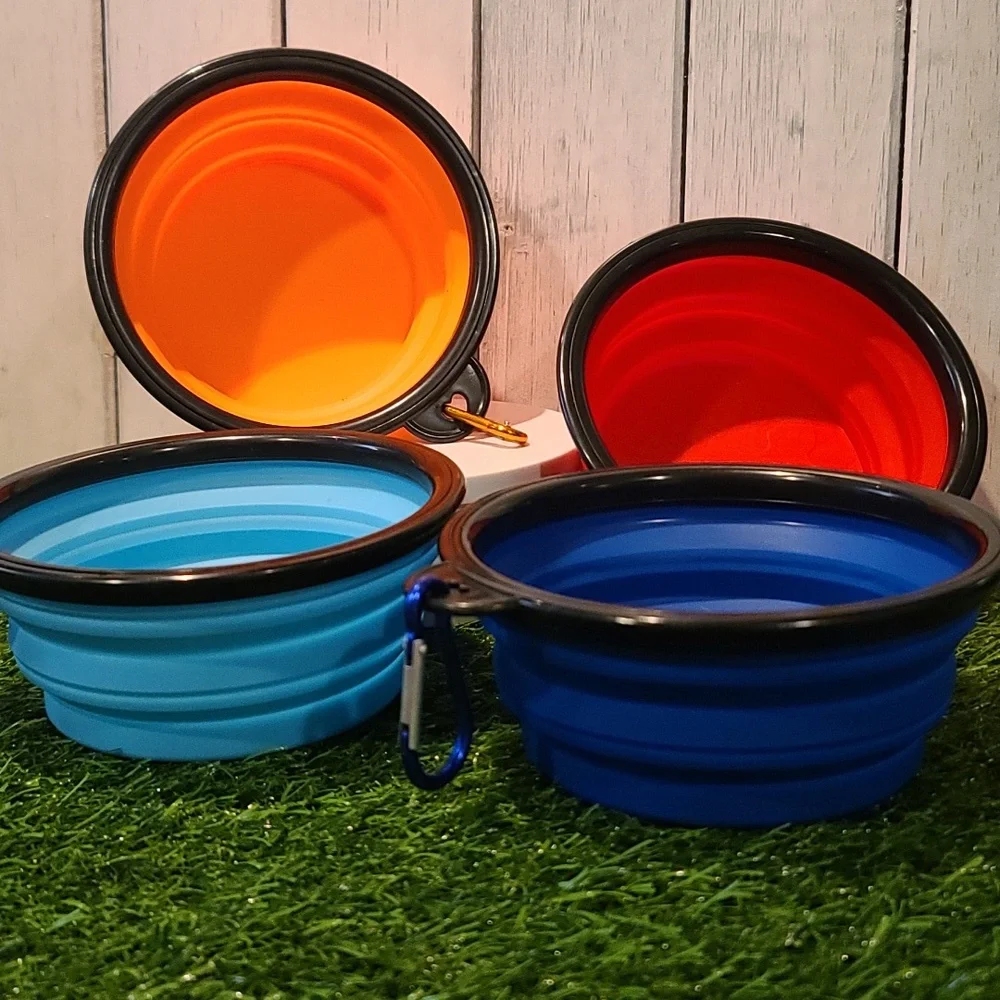 PET BOWL small travel colapsable & D hook NWT for water or food
